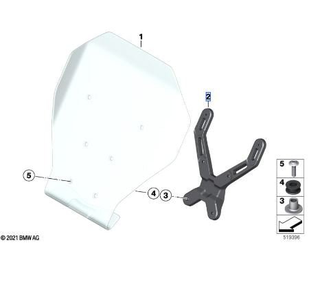 BMW Reinforcement for Large Windshield (46637108061) - High Road Motorsports - Windshields & Deflectors - 46637108061 - BMW