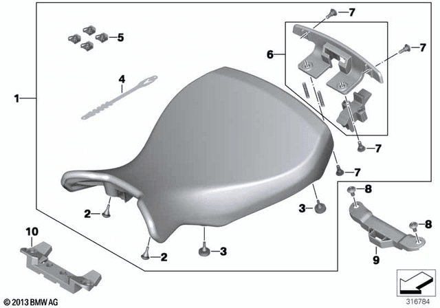 BMW Rider's Seat Support Adapter (52538569810) - High Road Motorsports - Seats & Comfort - 52538569810 - BMW