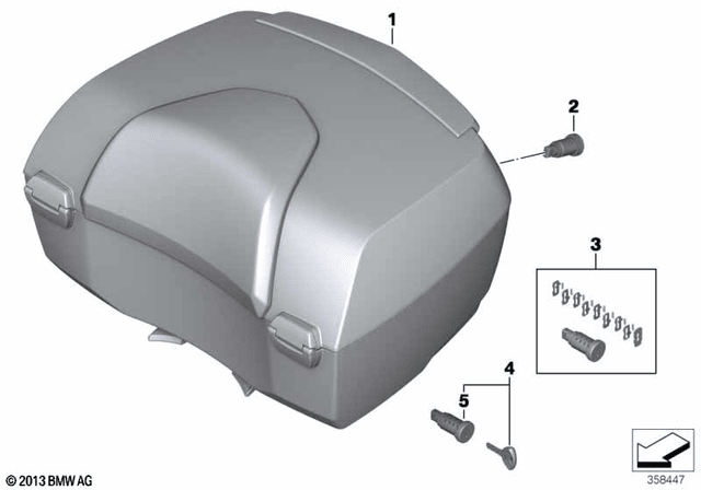 BMW Touring Topcase, Meteoric Metallic, 49 L (77437914565) - High Road Motorsports - Hard Cases - 77437914565 - BMW