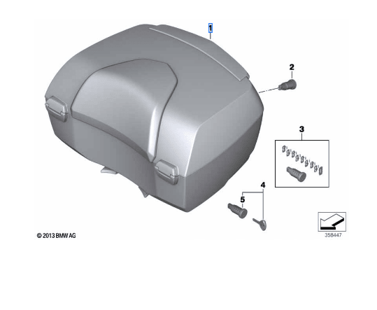 BMW Touring Topcase, Racing Blue Metallic, 49 L (46541542041) - High Road Motorsports - Hard Cases - 46541542041 - BMW