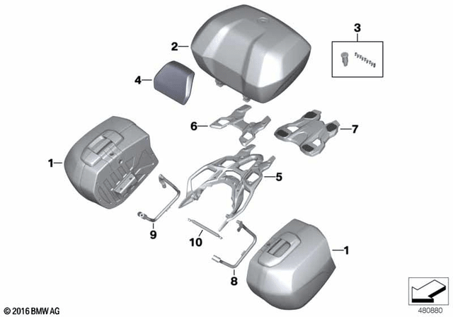 BMW Tubular Cross-Member for Case Carriers (46548536085) - High Road Motorsports - Luggage Mounting - 46548536085 - BMW