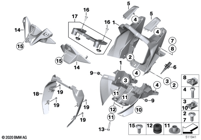 BMW Windshield Mount (46638393613) - High Road Motorsports - Windshields & Deflectors - 46638393613 - BMW