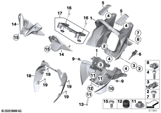 BMW Windshield Mount (46638393613) - High Road Motorsports - Windshields & Deflectors - 46638393613 - BMW