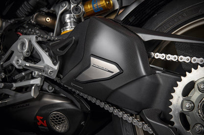 Ducati Carbon And Titanium Swinging Arm Cover (96981272BA) - High Road Motorsports - Swing Arm Guard - 96981272BA - Ducati