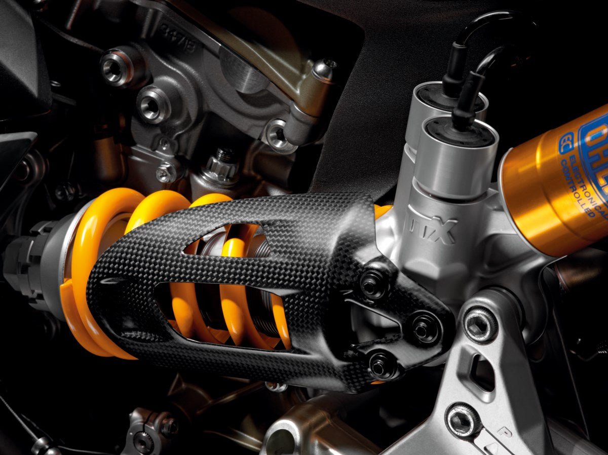 Ducati Carbon Cover For Rear Shock Absorber (96450711B) - High Road Motorsports - Frame Cover - 96450711B - Ducati