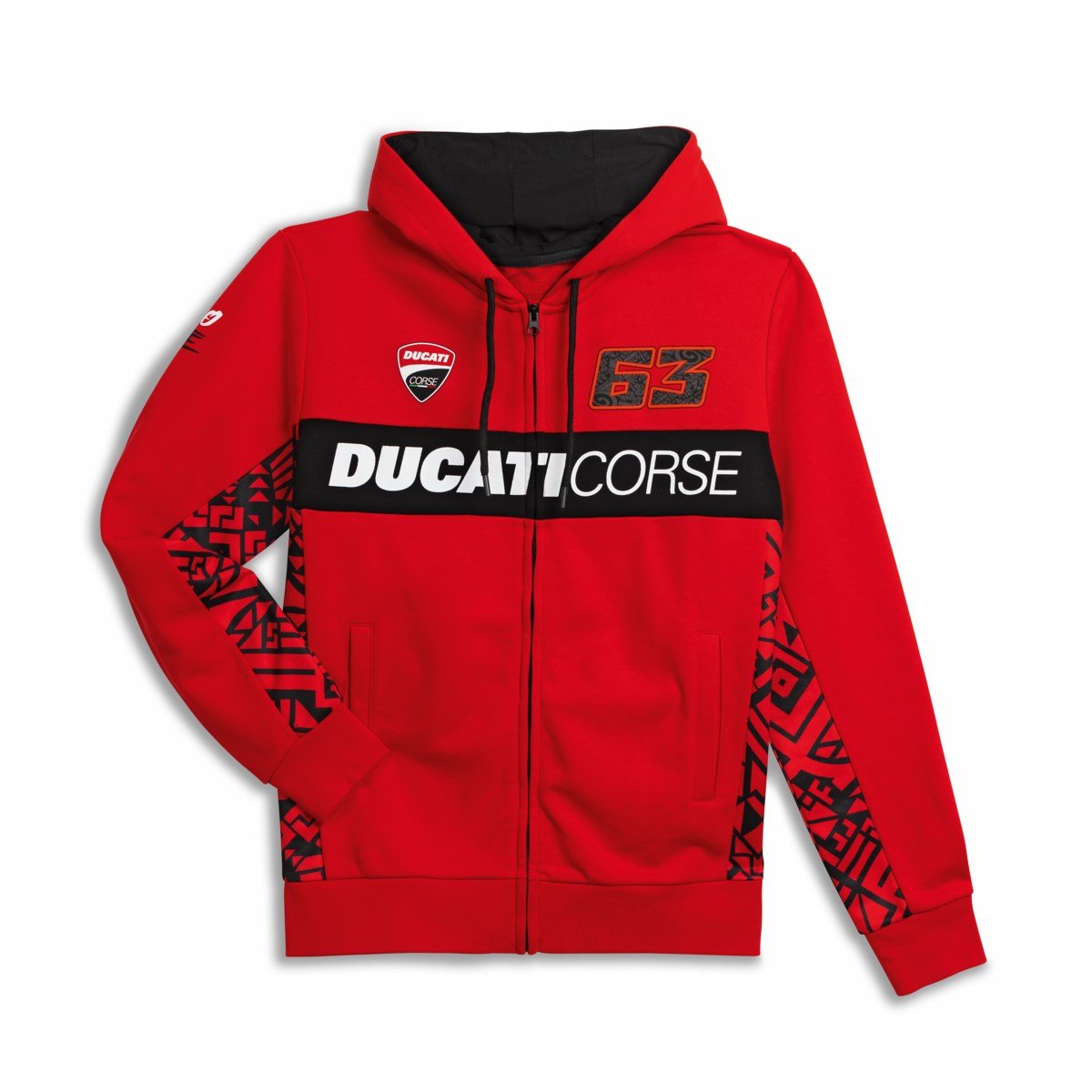 Ducati Dual Pecco Bagnaia 63 Zip Hoodie - High Road Motorsports - Hoodie - 987708993 - Ducati