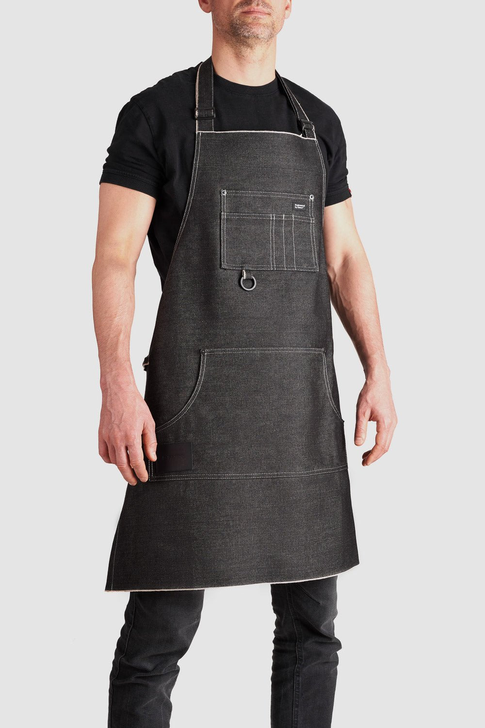 PANDO MOTO Albert Denim Apron - High Road Motorsports - Apron - APRON-BLACK-01 - Pando Moto