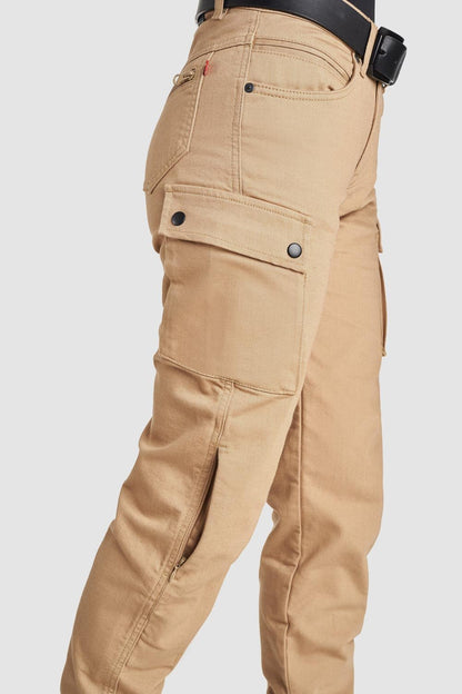 PANDO MOTO Mila Cargo Pants - High Road Motorsports - Motorcycle Pants - MILA-CARGO-BEIGE-W24-L30 - Pando Moto