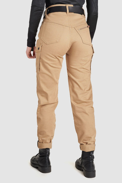 PANDO MOTO Mila Cargo Pants - High Road Motorsports - Motorcycle Pants - MILA-CARGO-BEIGE-W24-L30 - Pando Moto