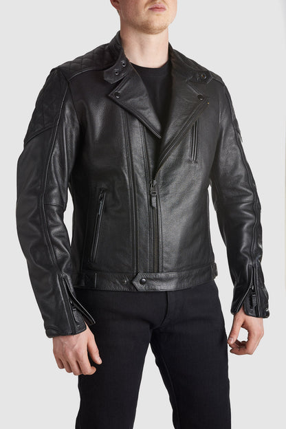 PANDO MOTO Twin Leather Jacket - High Road Motorsports - Motorcycle Jacket - TWIN-LEATHER-JACKET-BLACK-XXS - Pando Moto