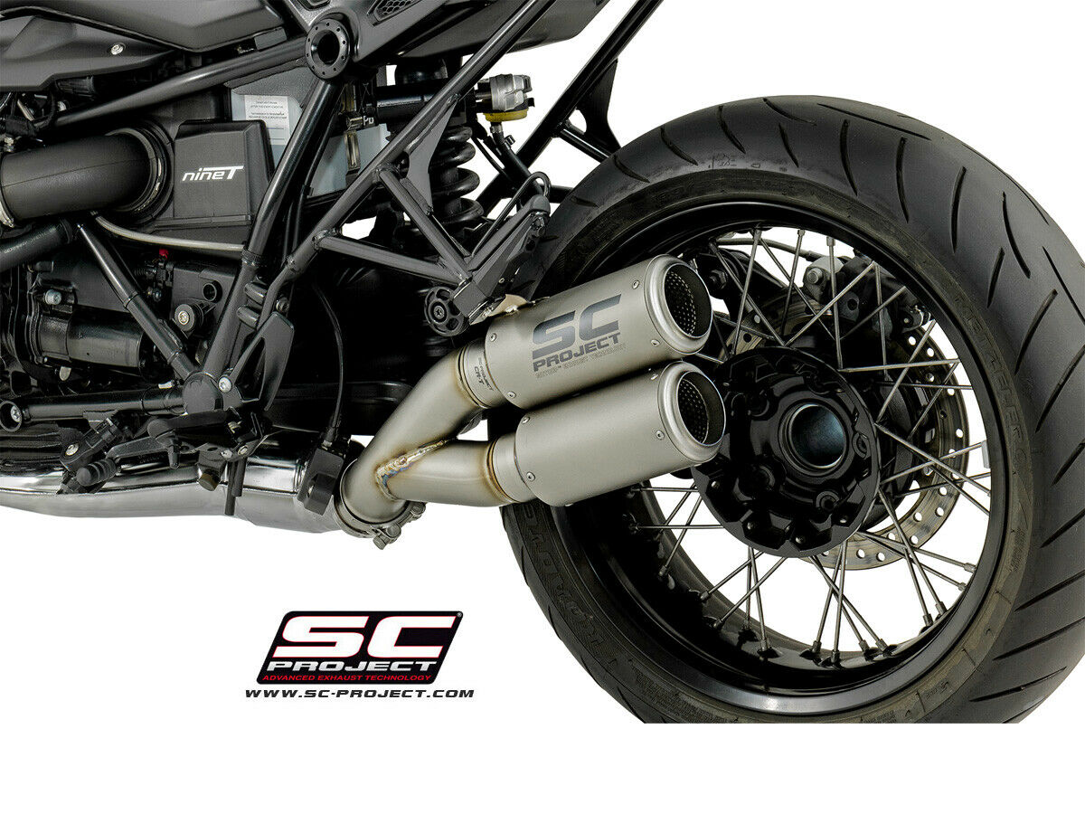 New SC-Project 14-16 BMW R Nine T CR-T Double Muffler (Titanium) #B18A-DT36T